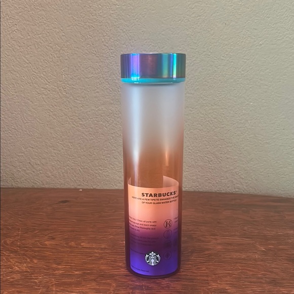 Starbucks Other - Starbucks Summer 2020 Iridescent Ombré Design Glass Water Bottle